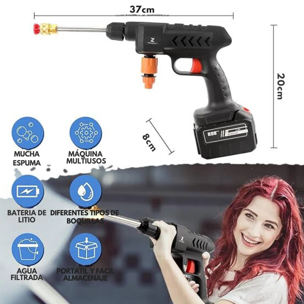 Hidrolimpiadora de alta presión - SUPER CLEANING GUN + 2 baterías GRATIS